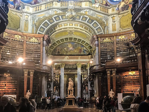 The Austrian National Library is located in the Austrian capital of Vienna